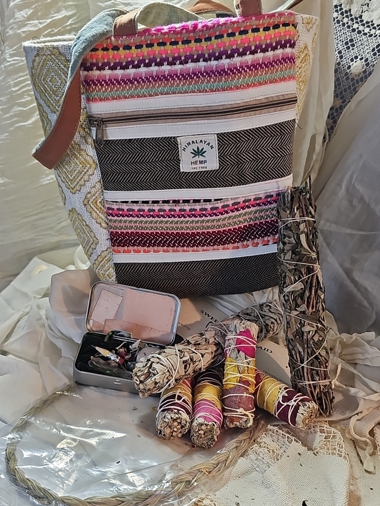 Himalayan Hemp Handbags - Himalayan Hemp Multicolor Stripe Tote Bag